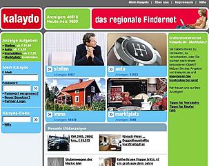 Screenshot Startseite kalaydo.de mit Stellenmarkt
